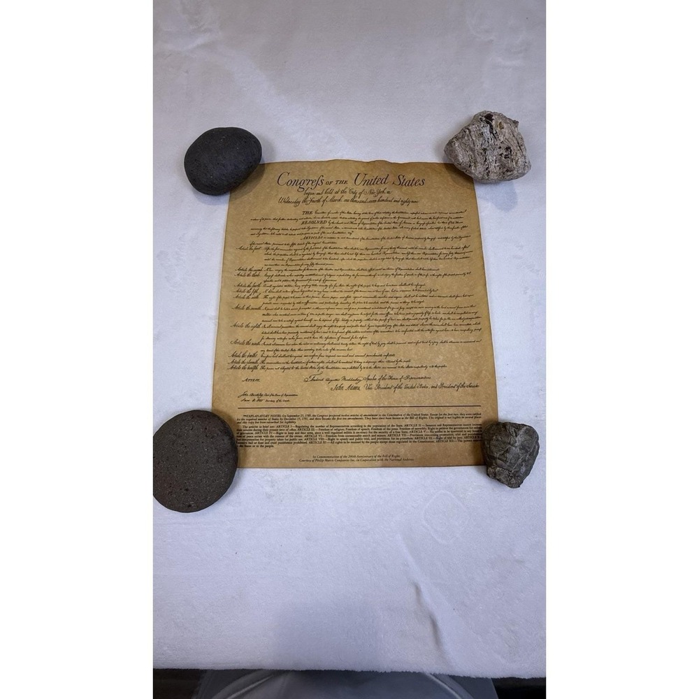 1991 Bill of Rights Commemorative Reproduction Scroll National Archives USA